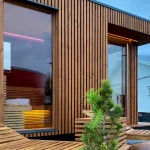 Fassade aus hochwertigem finnischen thermobehandeltem Kiefernholz